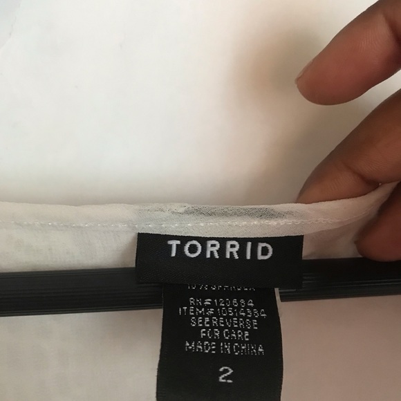 Torrid Crochet Long Bell Sleeves Top - Picture 2 of 9